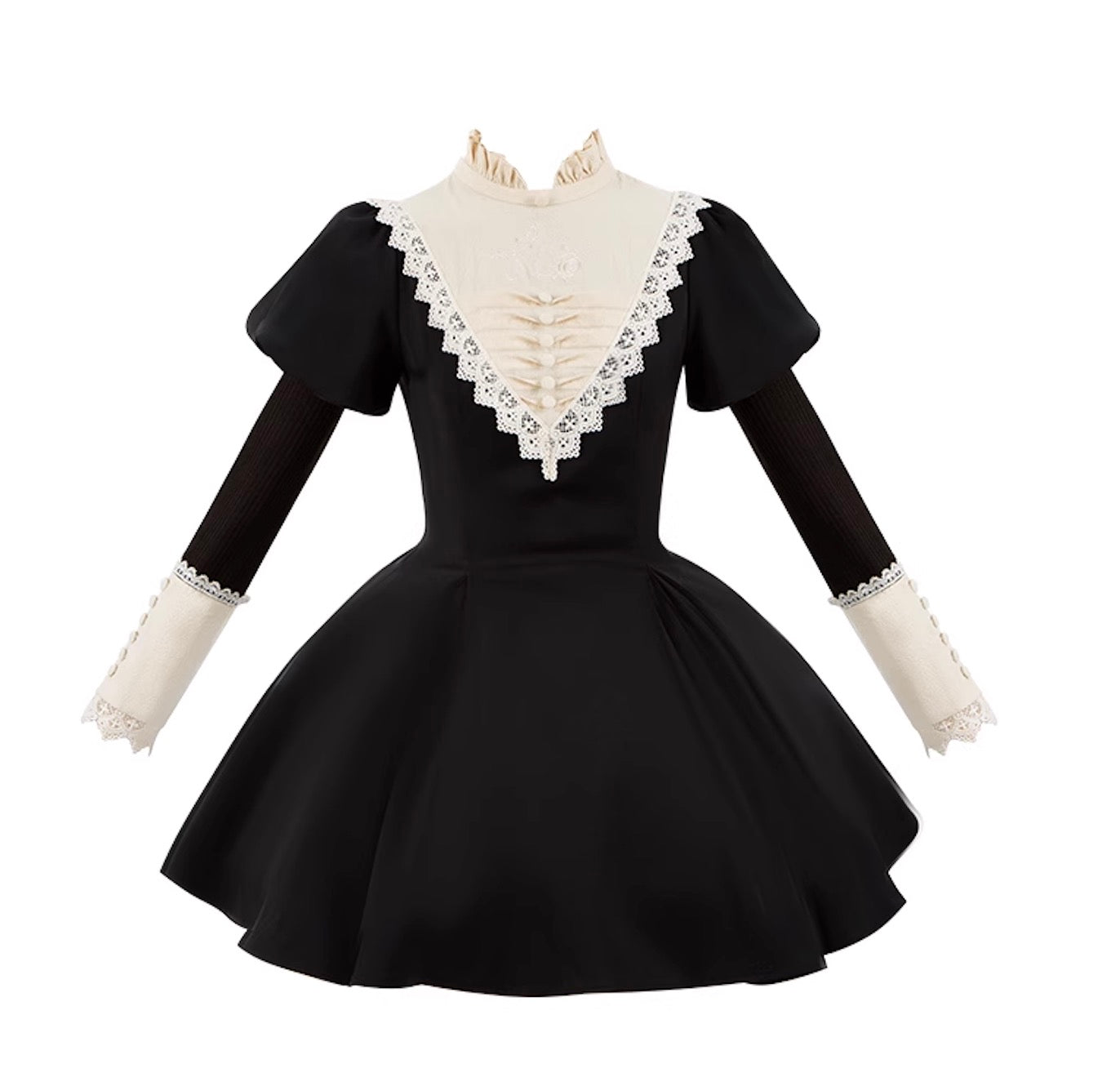 Gothic Nun Short OP - Sleeved Versatile Dress