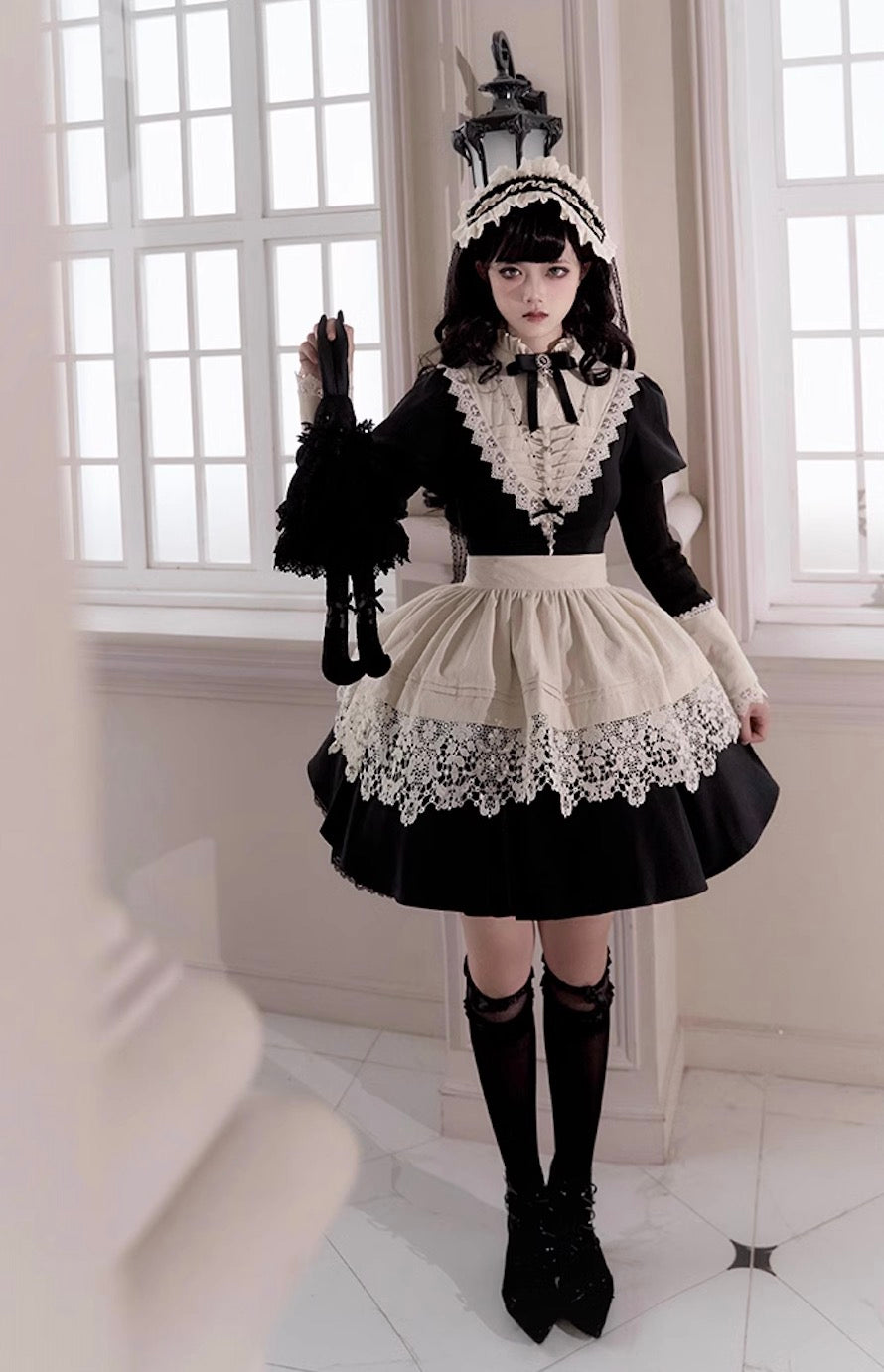 Gothic Nun Short OP - Sleeved Versatile Dress