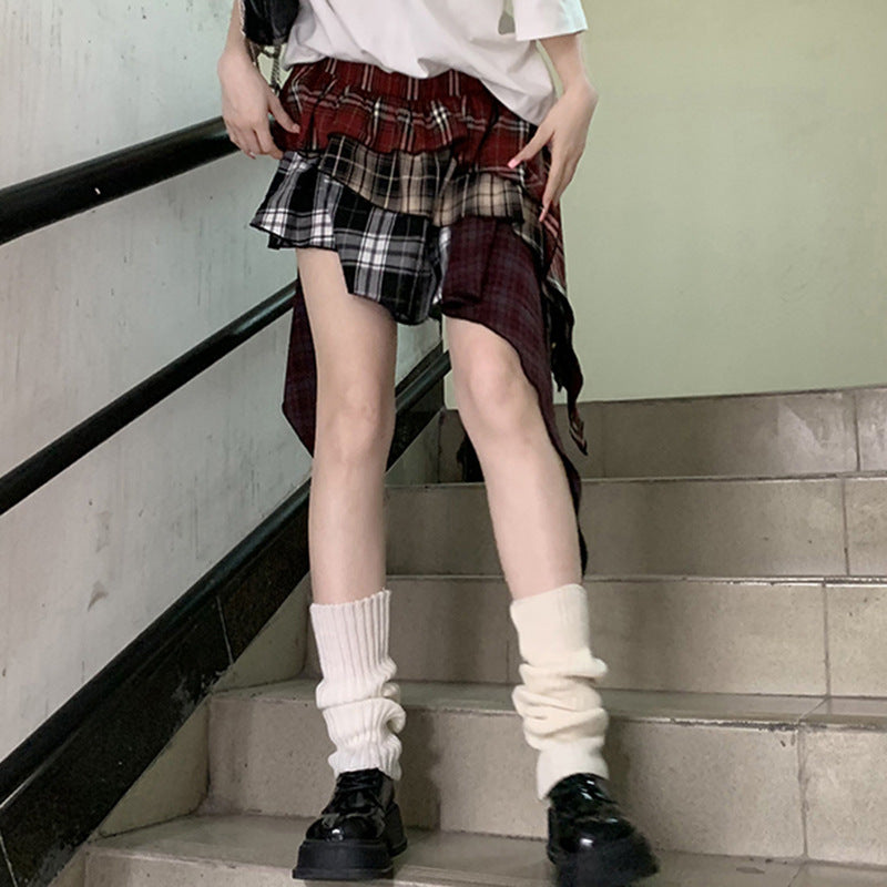 Y2K Plaid Ruffle Layered Skirt - Sweet Street Style