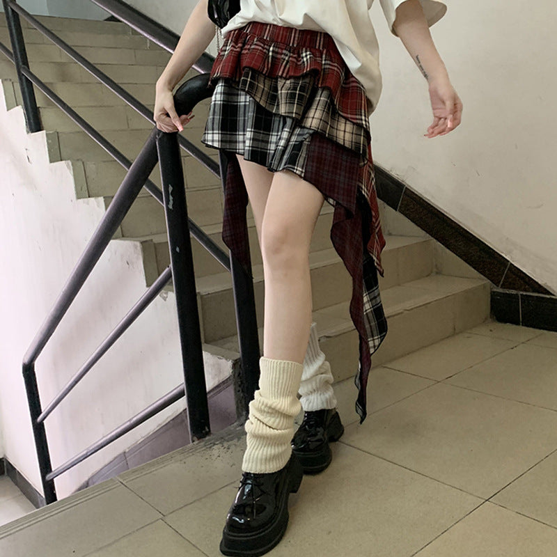 Y2K Plaid Ruffle Layered Skirt - Sweet Street Style
