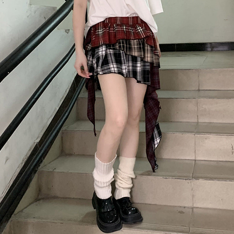 Y2K Plaid Ruffle Layered Skirt - Sweet Street Style