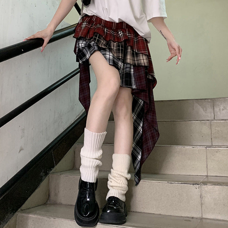 Y2K Plaid Ruffle Layered Skirt - Sweet Street Style