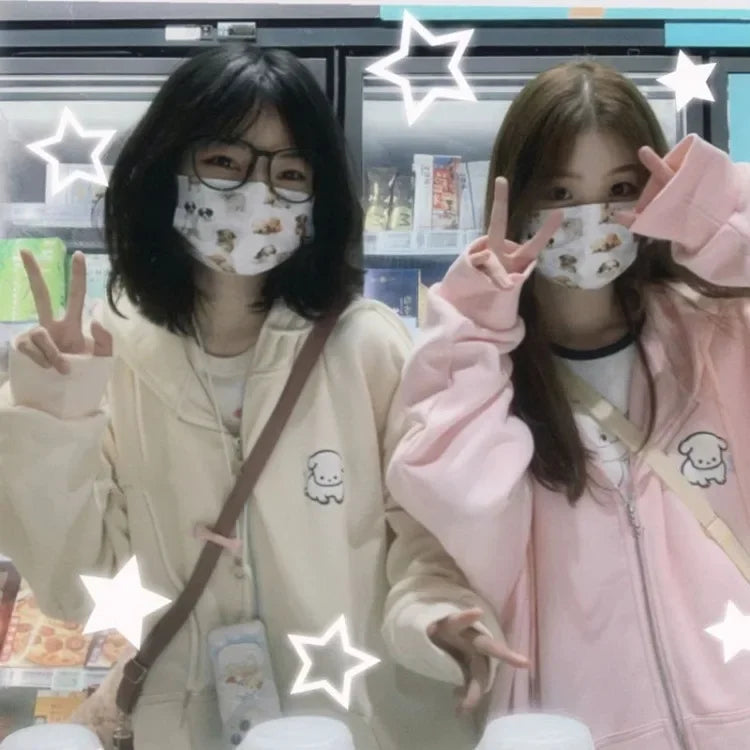 Kawaii Star Embroidered Hoodie - Sweet Kpop Style