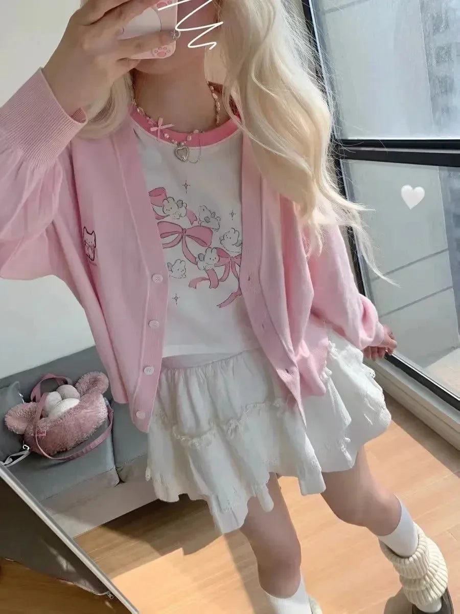 Y2K Cute Anime Tee - Harajuku Oversized Kawaii