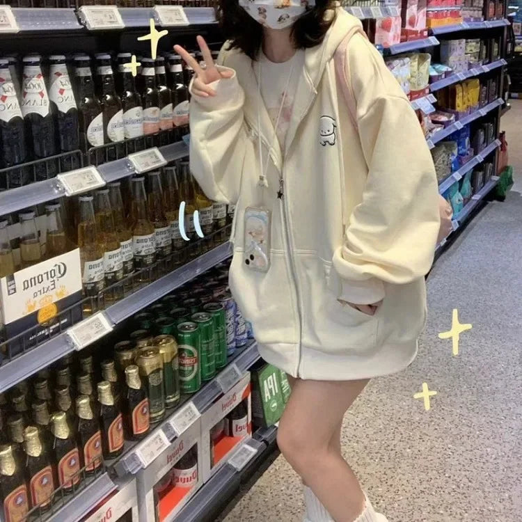 Kawaii Star Embroidered Hoodie - Sweet Kpop Style