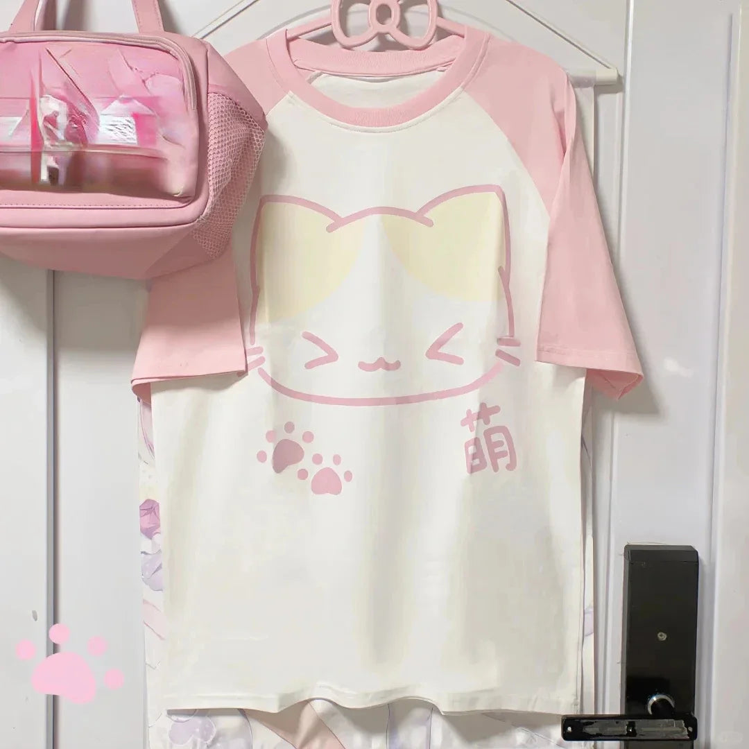 Y2K Cute Anime Tee - Harajuku Kawaii Oversized