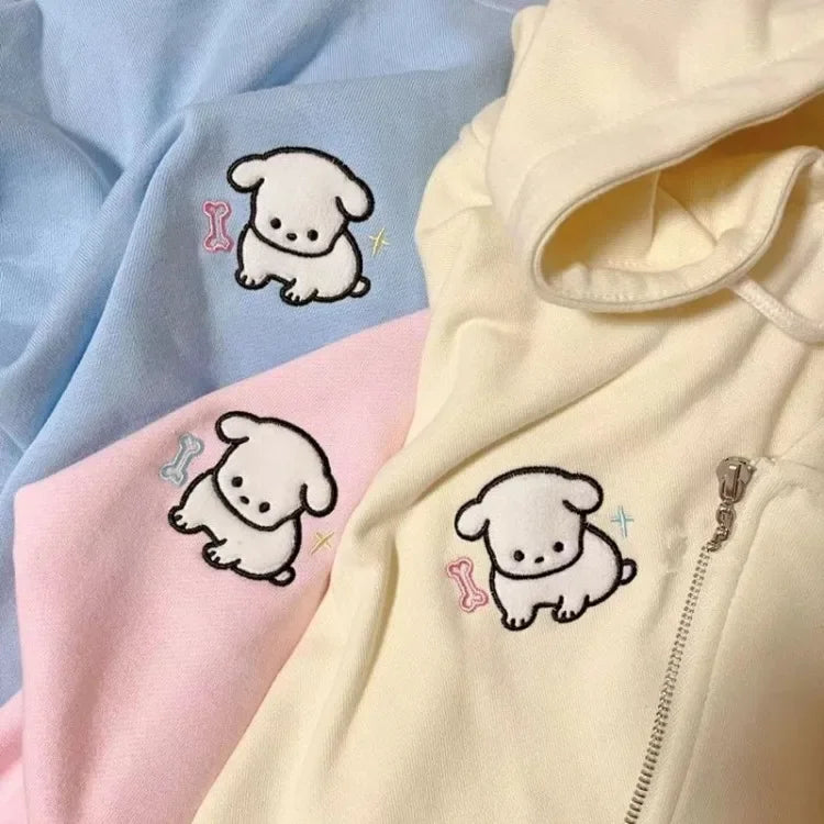 Kawaii Star Embroidered Hoodie - Sweet Kpop Style
