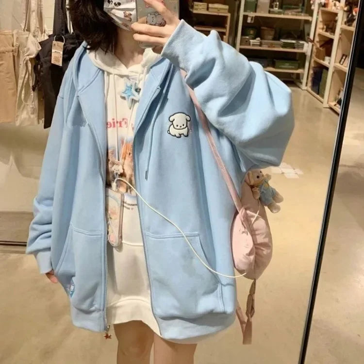 Kawaii Star Embroidered Hoodie - Sweet Kpop Style