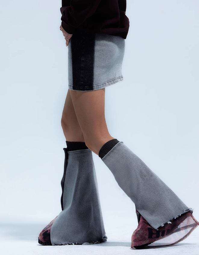 Y2K Punk Mesh Denim Leg Warmers - Street Style