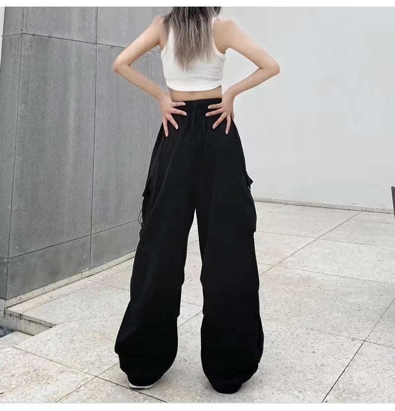 Y2K Cargo Pants - Wide Leg Drawstring High Waist Joggers