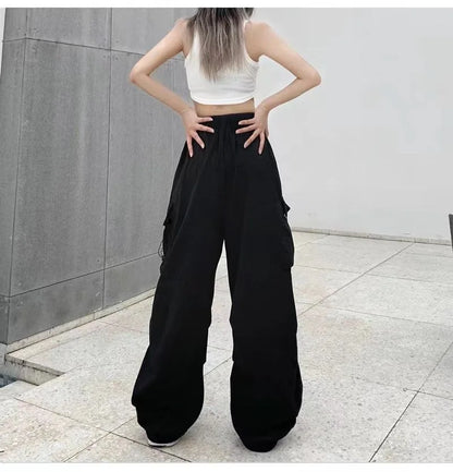 Y2K Cargo Pants - Wide Leg Drawstring High Waist Joggers