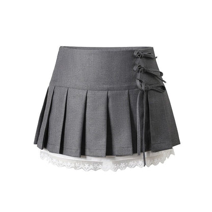 Y2K Ballet Core Lace Mini Skirt - Kawaii Aesthetic