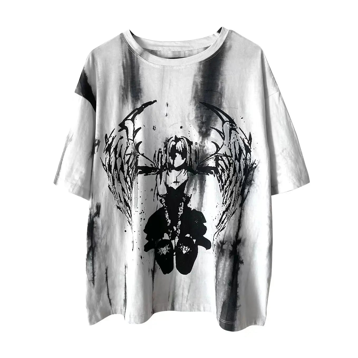 Y2K Grunge Vintage Gothic Tee - Harajuku Cartoon Print – JKpunky