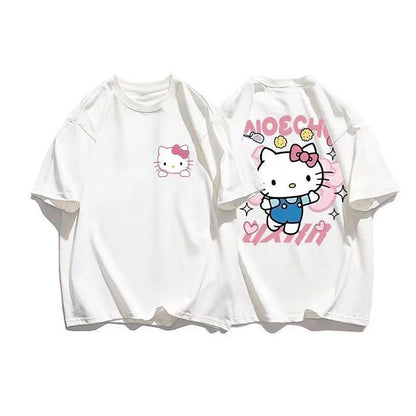 Y2K Hello Kitty Casual Tee - Loose Korean Streetwear